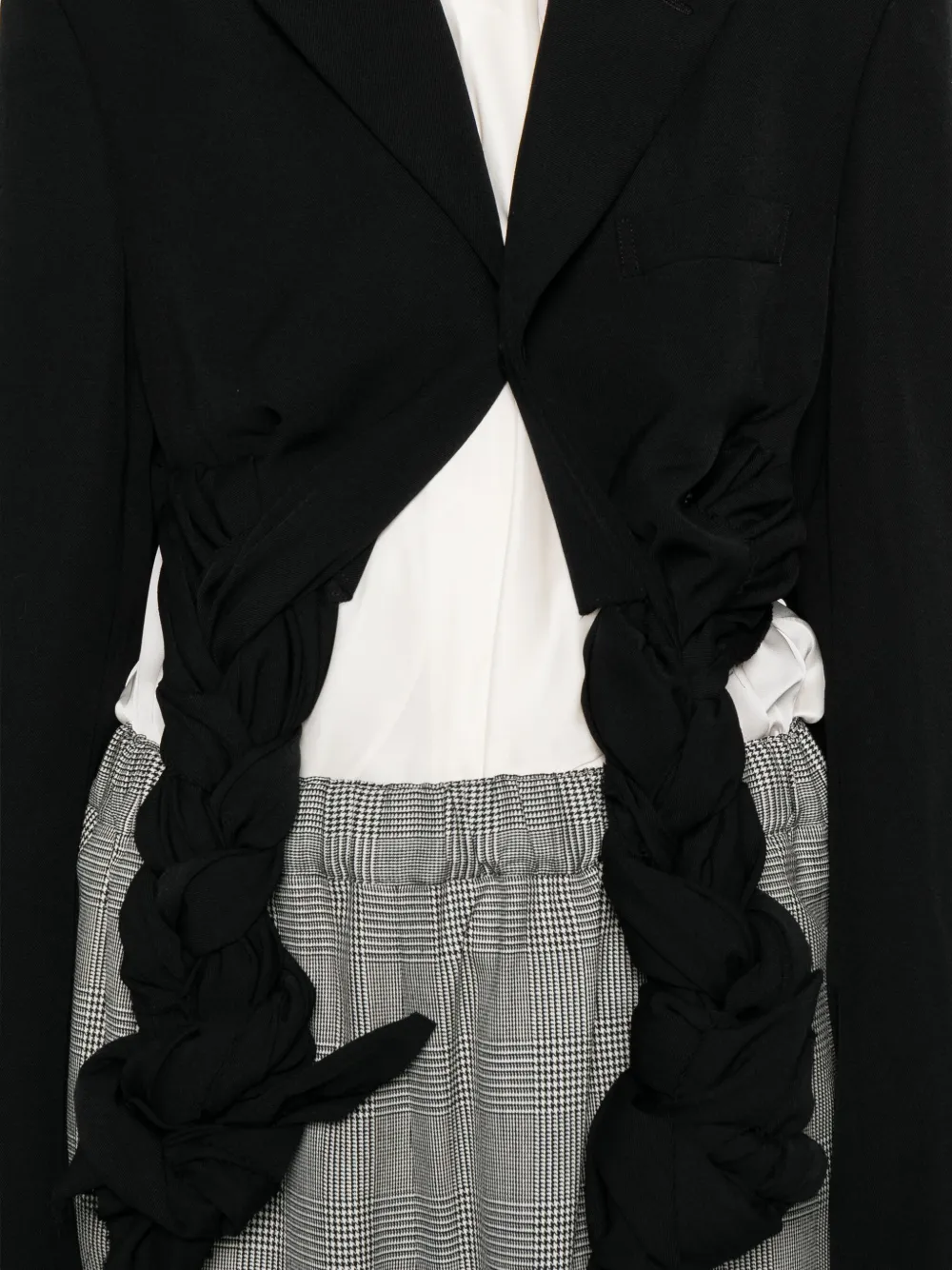 Comme Des Garçons Cropped jack met gevlochten detail Zwart