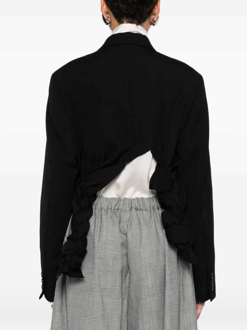 Comme Des Garçons Cropped jack met gevlochten detail Zwart