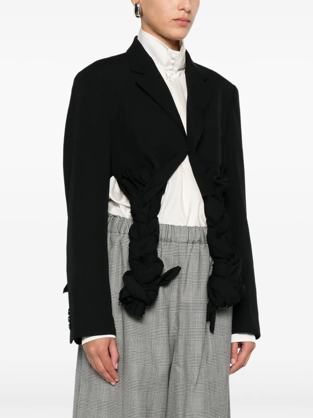 Comme Des Garçons Cropped jack met gevlochten detail Zwart