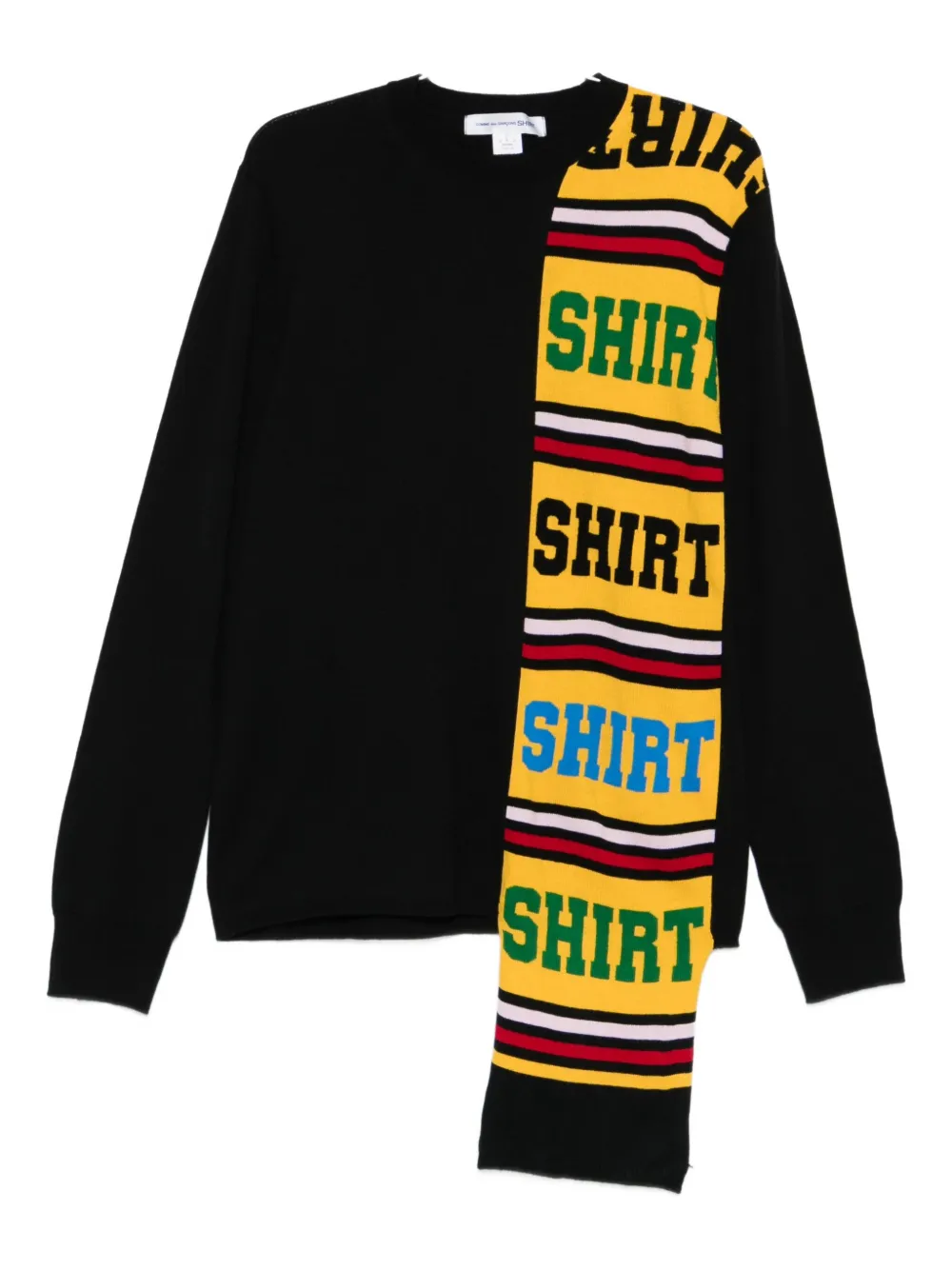 Comme Des Garçons Shirt Intarsia Sweater Sweaters And Cardigans Black In Black
