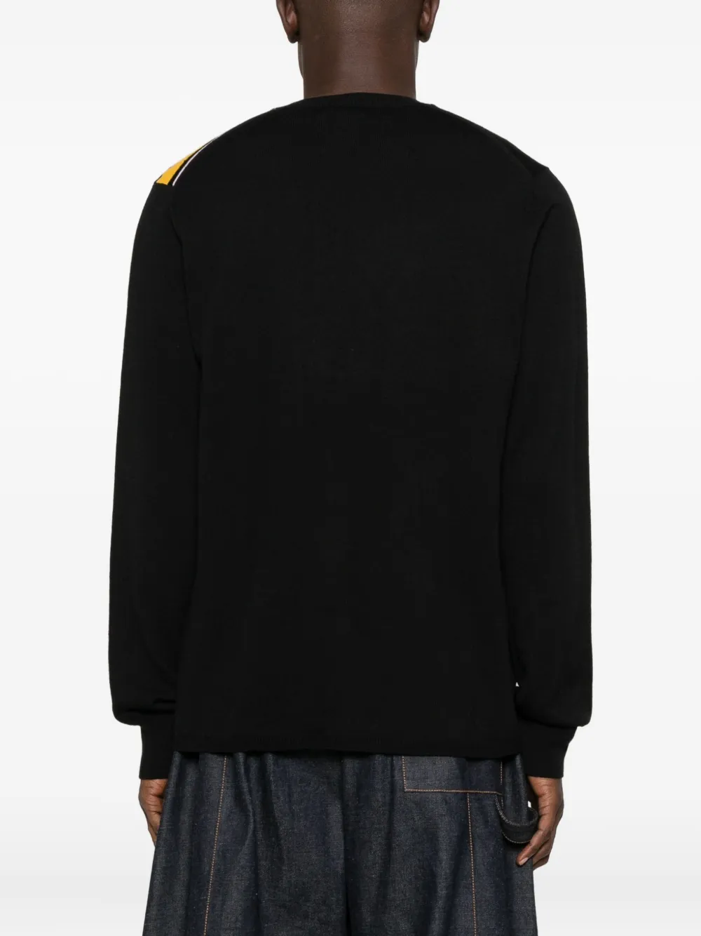 Comme Des Garçons Shirt Intarsia Sweater Sweaters And Cardigans Black In Black
