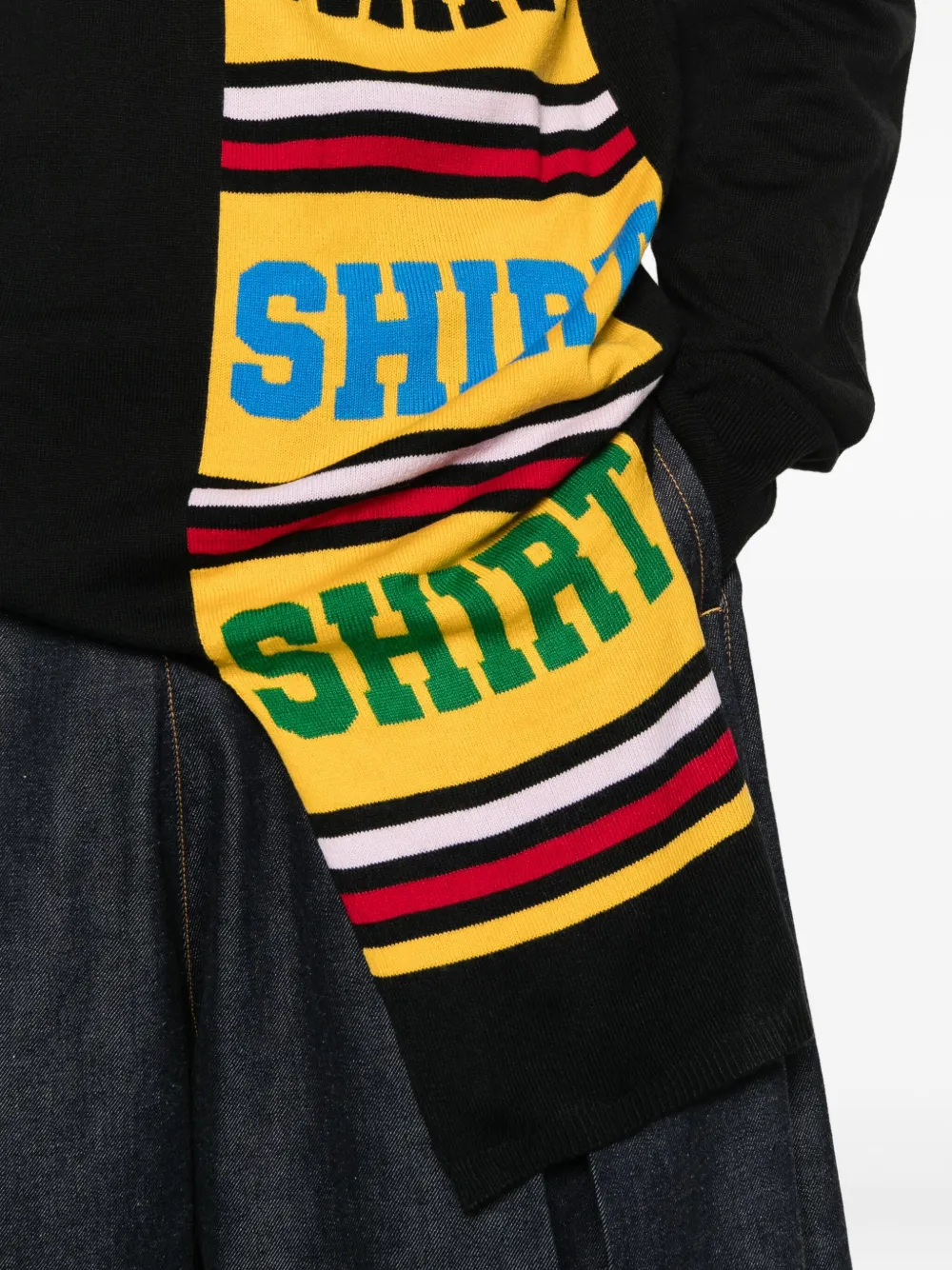 Comme Des Garçons Shirt Intarsia Sweater Sweaters And Cardigans Black In Black