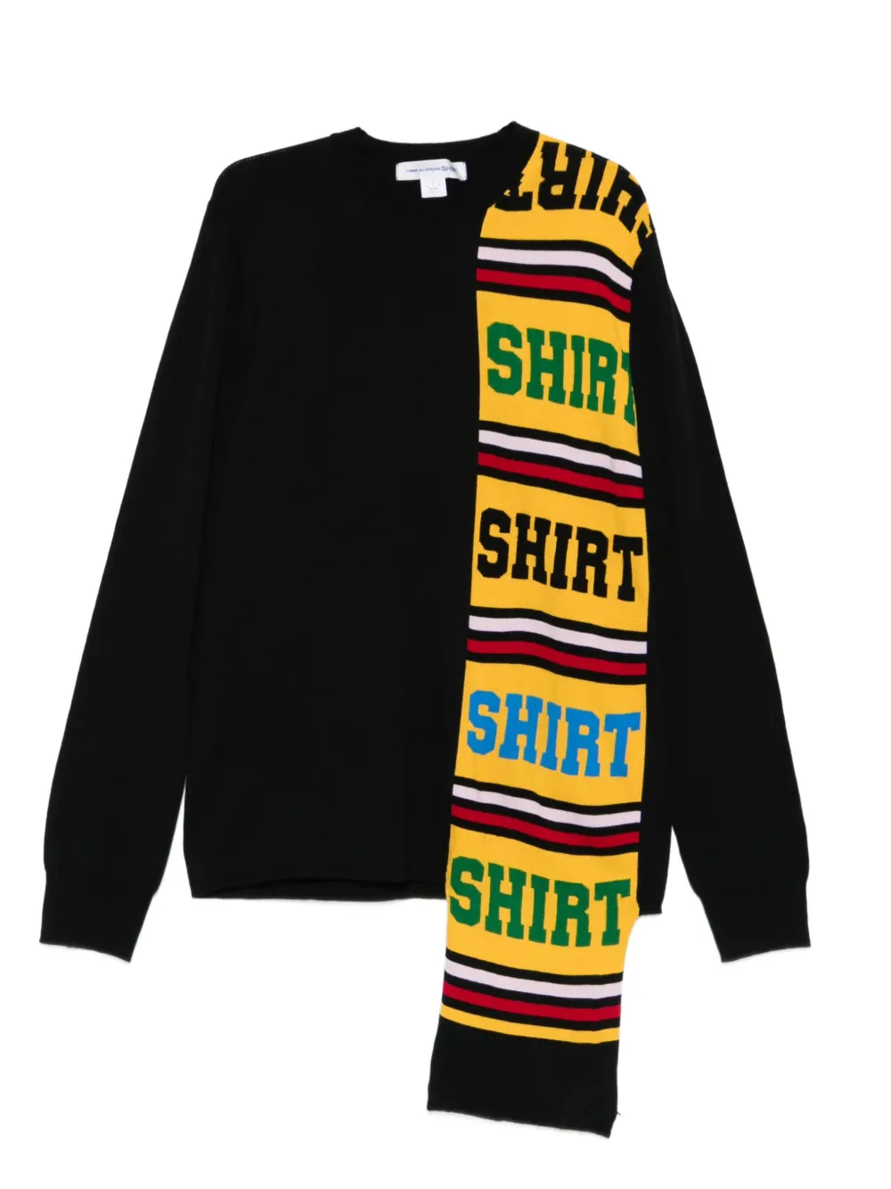 Comme Des Garçons Shirt panelled shirt-detail sweater | Black | Image 1