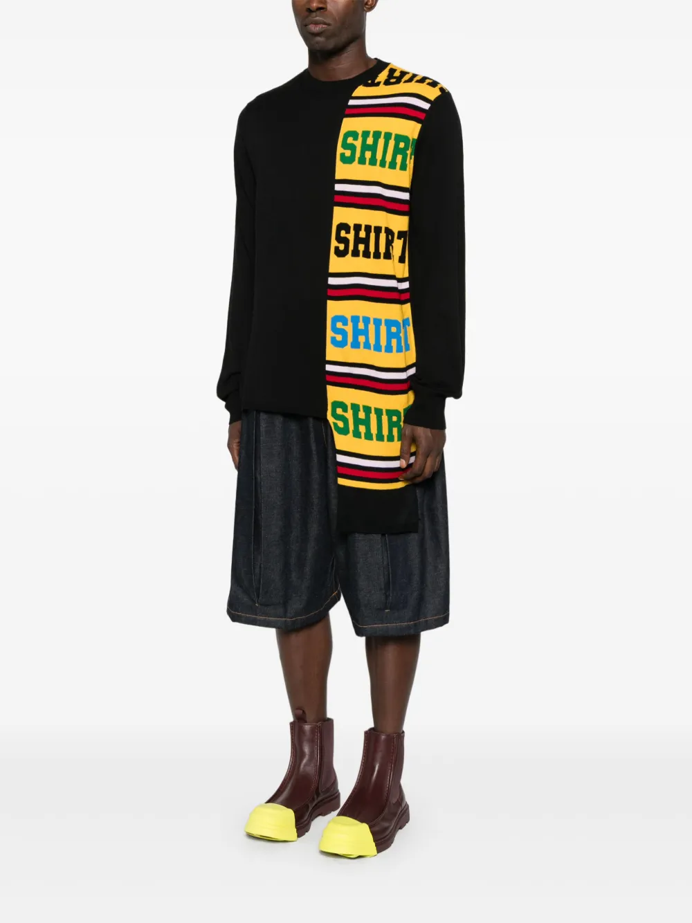 Comme Des Garçons Shirt Trui met vlakken en shirt-detail Zwart