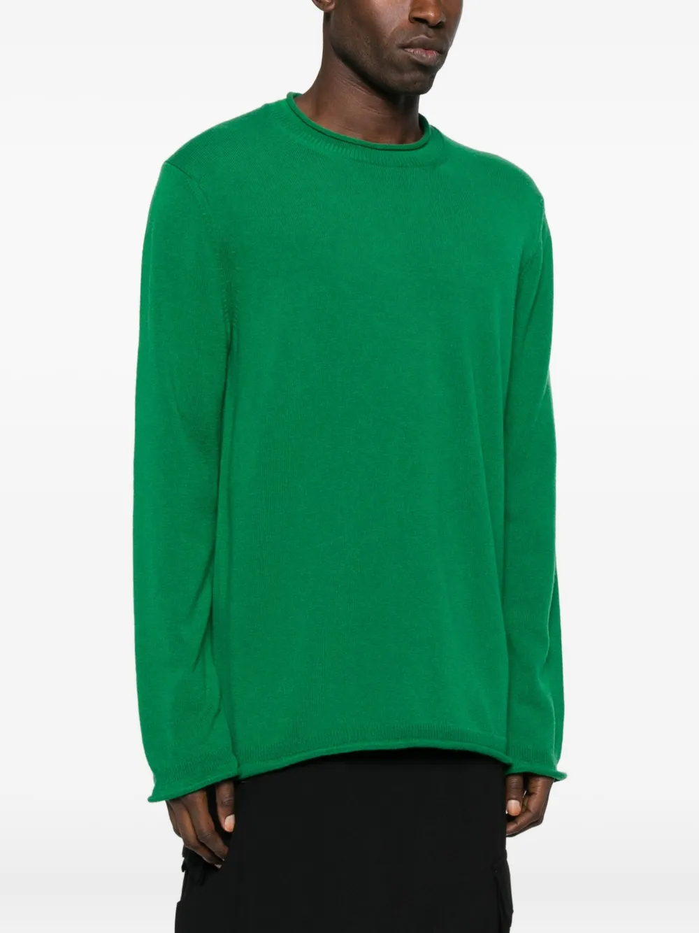 Comme Des Garçons Shirt Round-neck Wool Sweater In Green