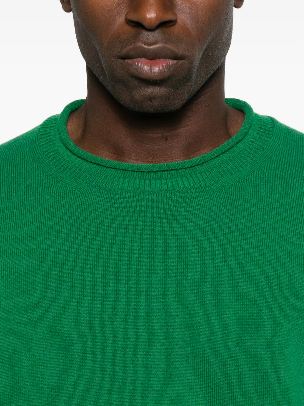 Comme Des Garçons Shirt Round-neck Wool Sweater In Green
