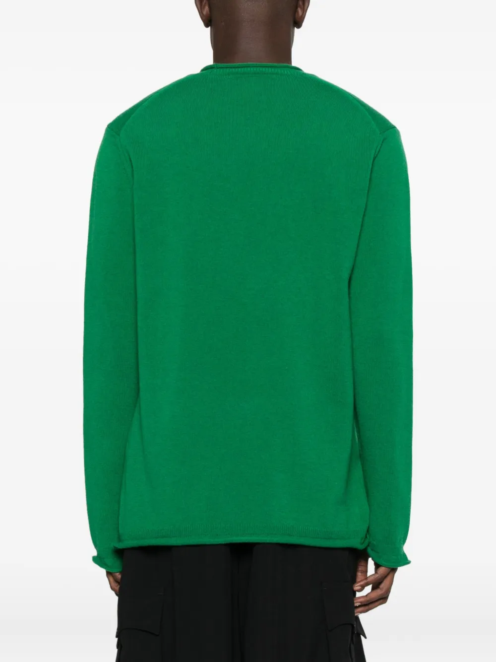 Comme Des Garçons Shirt Round-neck Wool Sweater In Green
