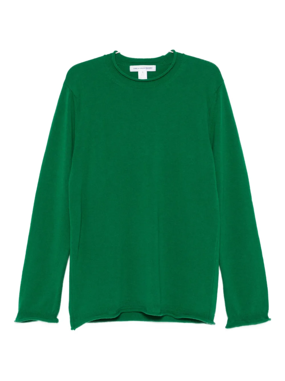 Comme Des Garçons Shirt Round-neck Wool Sweater In Green
