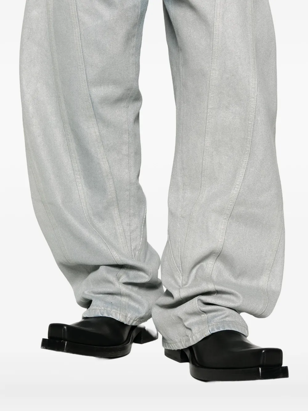 Mugler Panelled Jeans In White