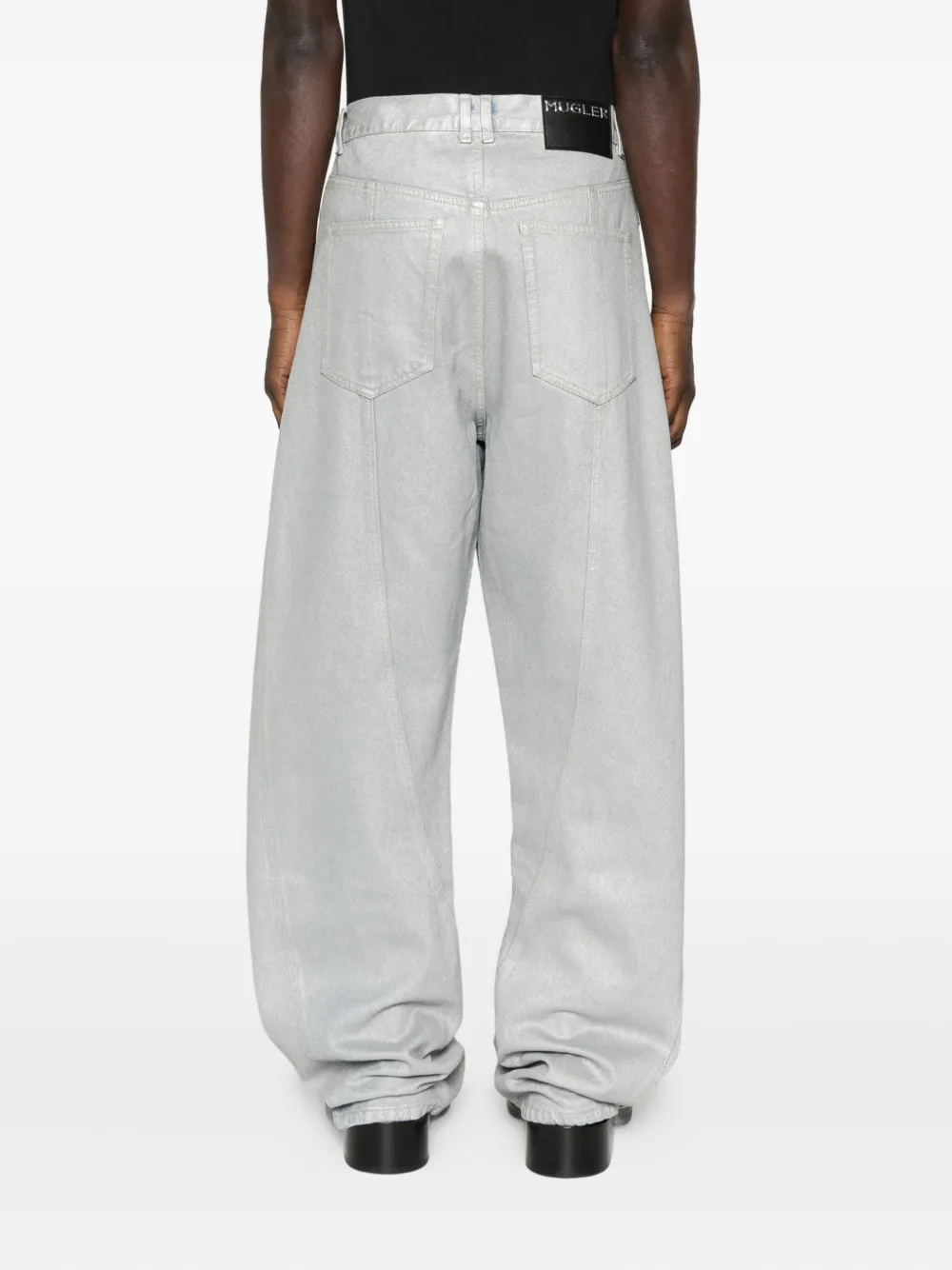 Mugler Panelled Jeans In White