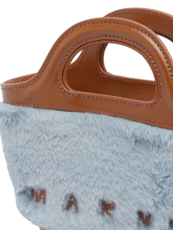 Marni Tropicalia leather-trimmed Fur Clutch Bag | Blue | FARFETCH CA