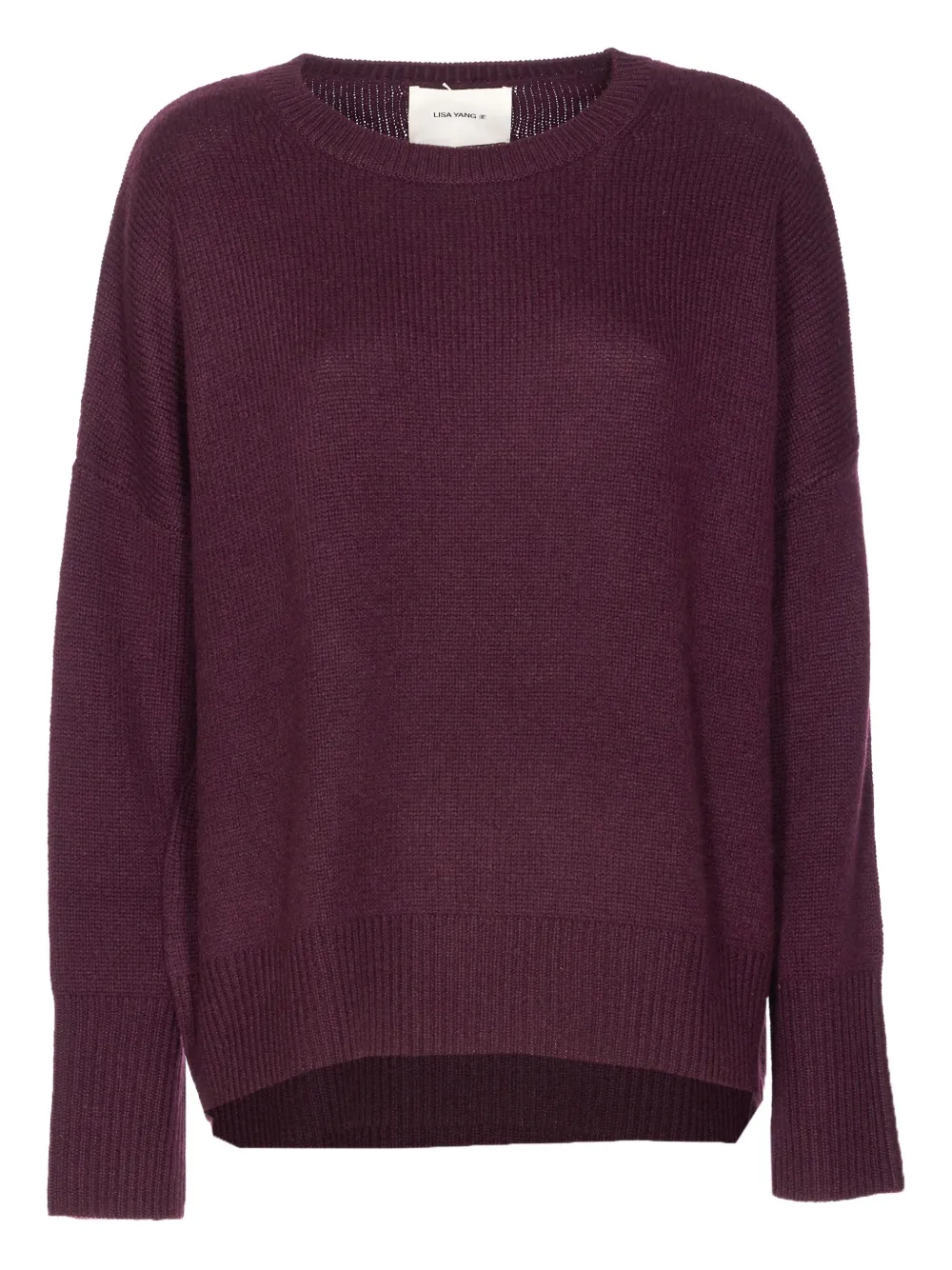 Lisa Yang Oversized Crewneck Knitwear Long Sleeves In Burgundy