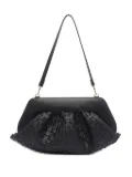 Themoirè magnetic-closure clutch bag - Black