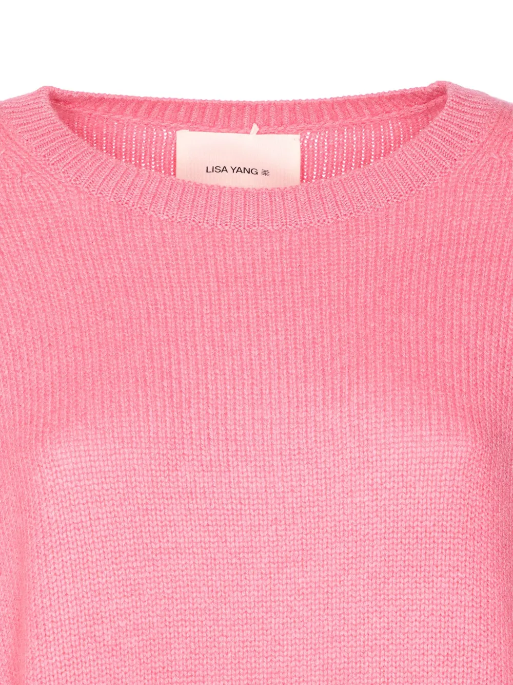 Lisa Yang Oversized Crewneck Knitwear Side Slits In Pink