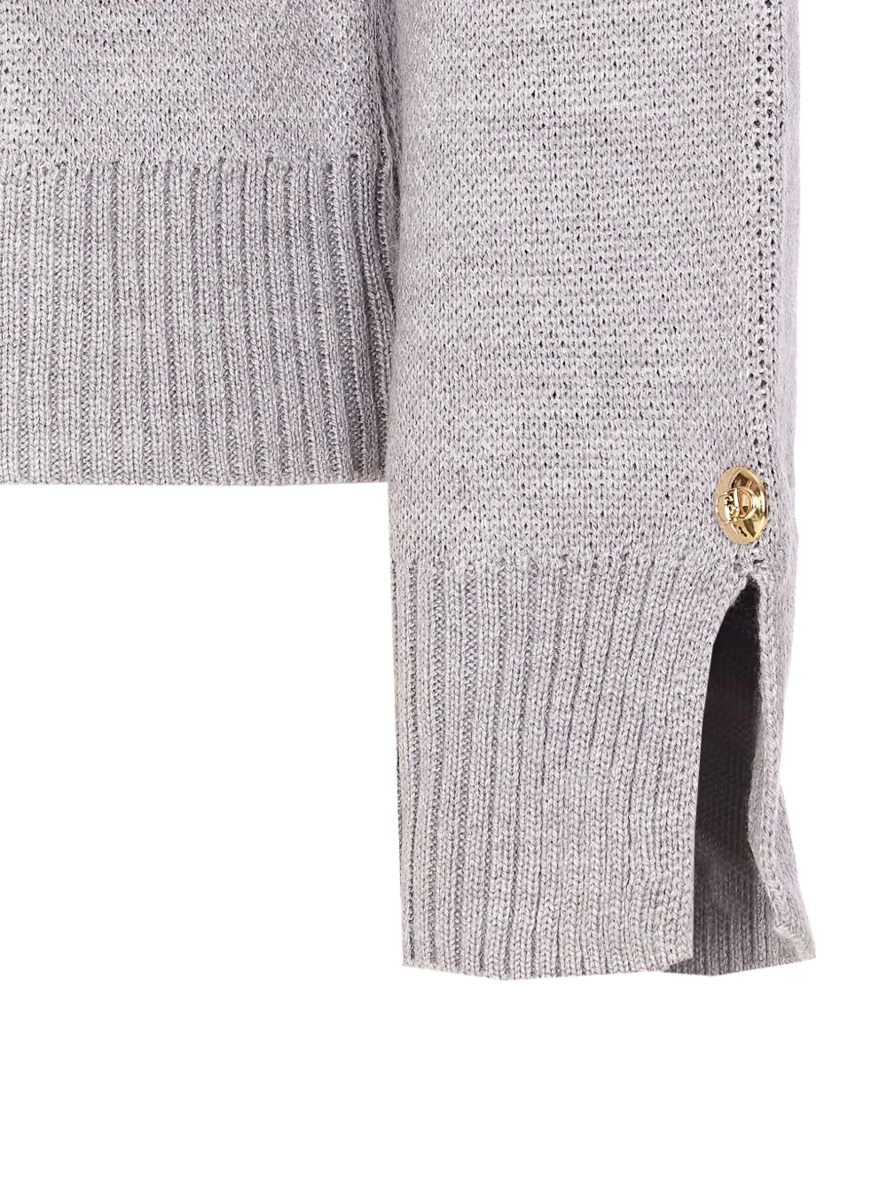 Liu •jo Jacquard-logo Crew-neck Sweater In Gray