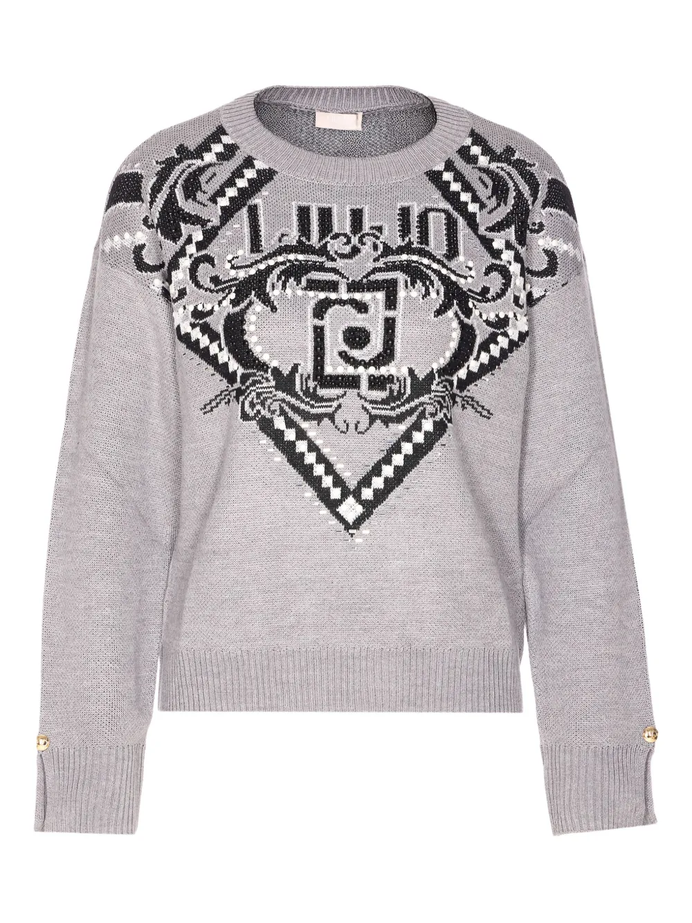 LIU JO jacquard-logo crew-neck sweater | Grey | Image 1