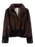 Sword fur-effect shawl-collar jacket - Brown