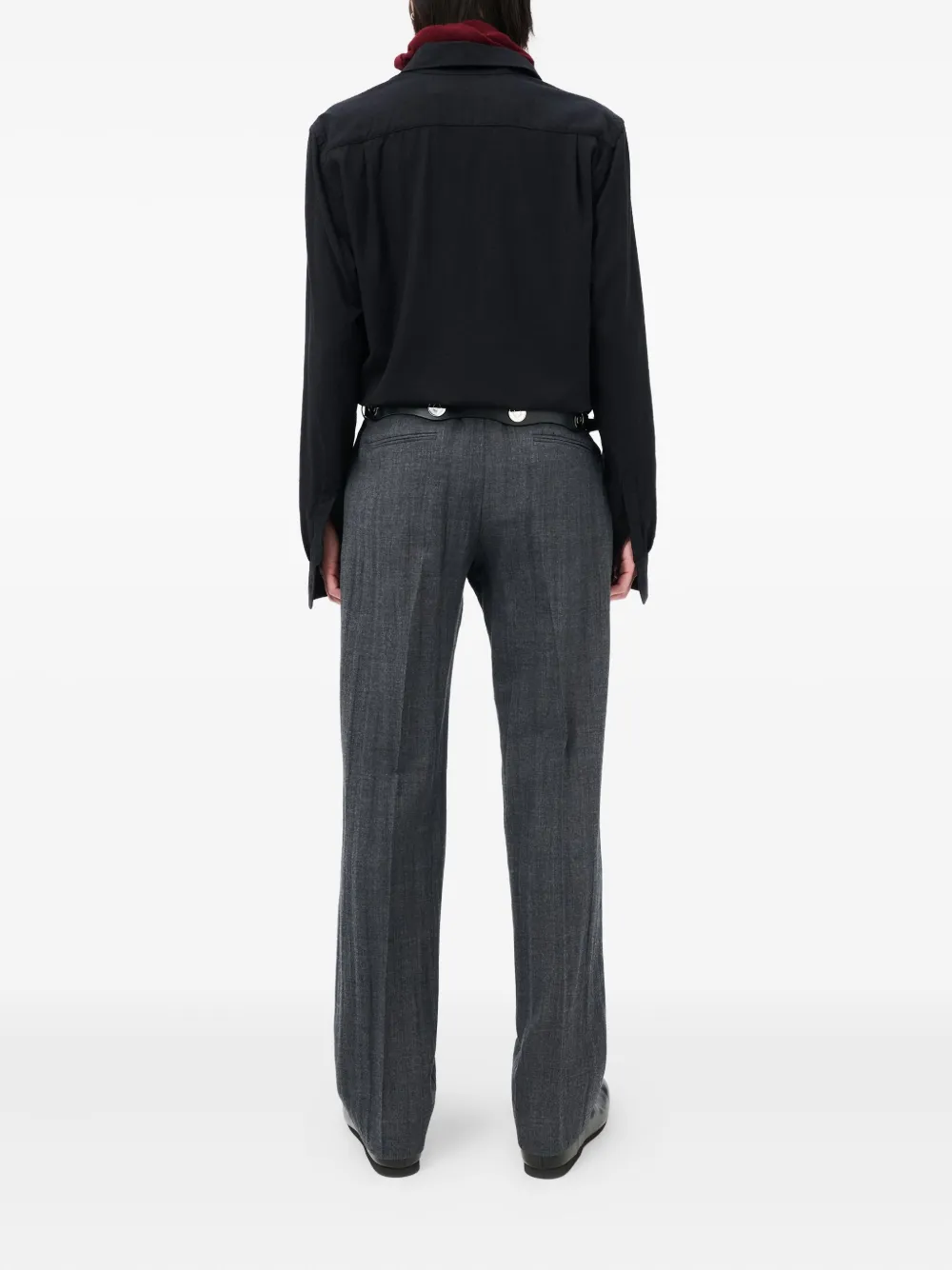 Our Legacy Textured Straight-leg Trousers In Gray