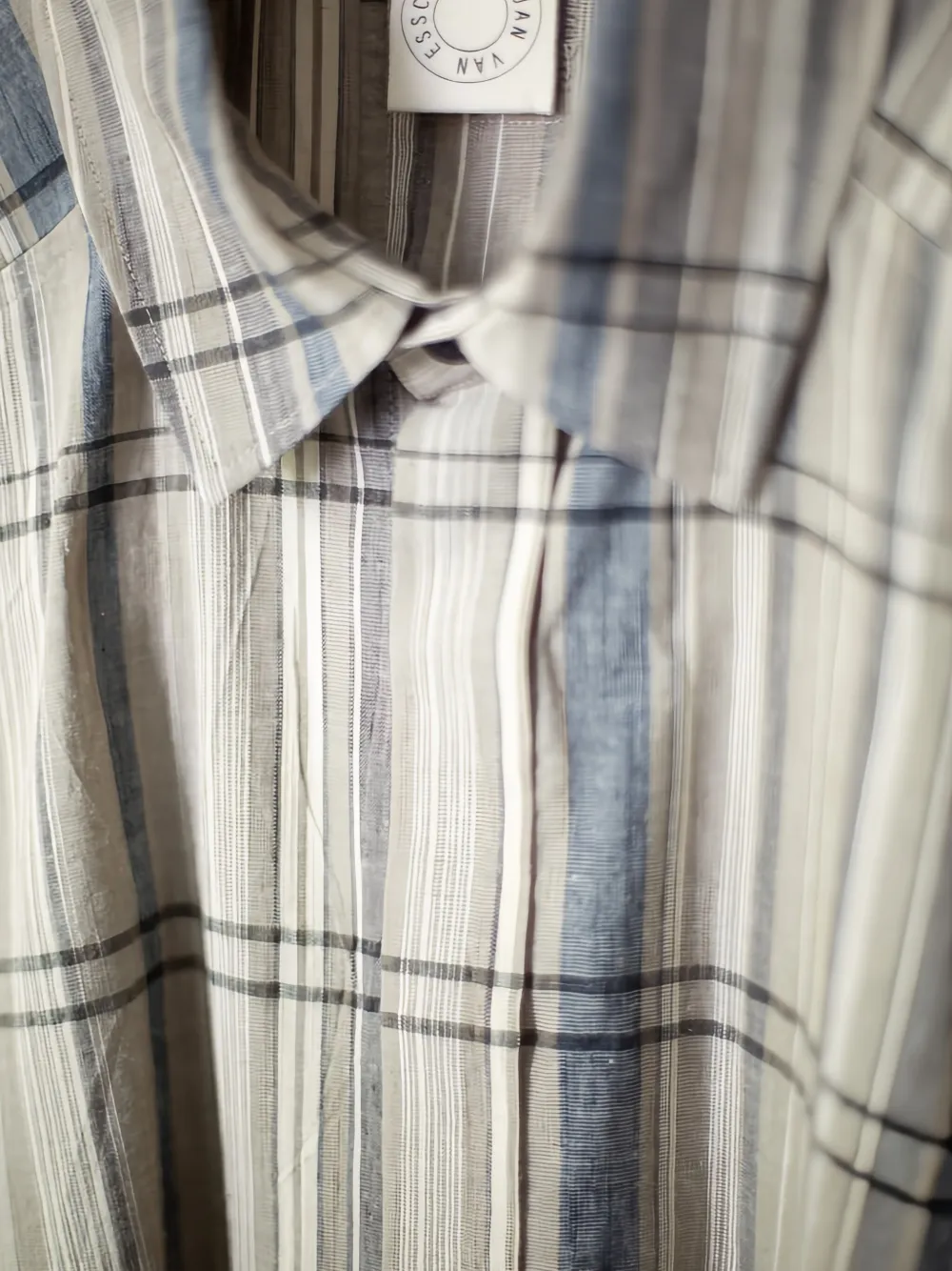 Jan-jan Van Essche Plaid Madras Shirt In Gray