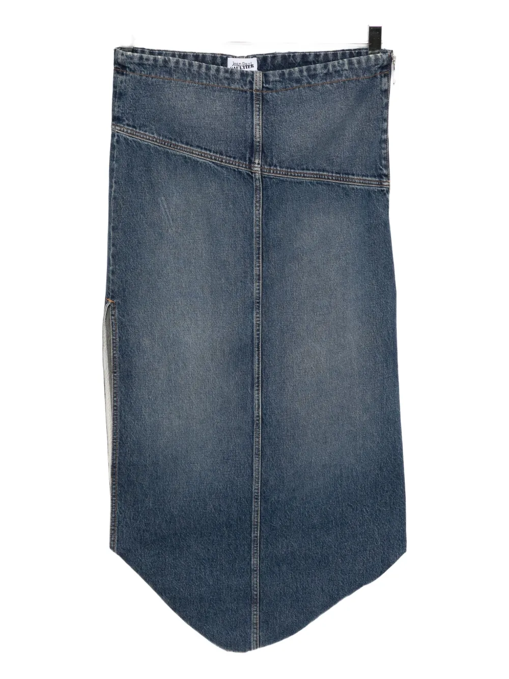 Jean Paul Gaultier Zipped Denim Skirt In Blue