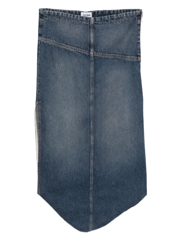 Jean Paul Gaultier Zipped Denim Skirt in Blue