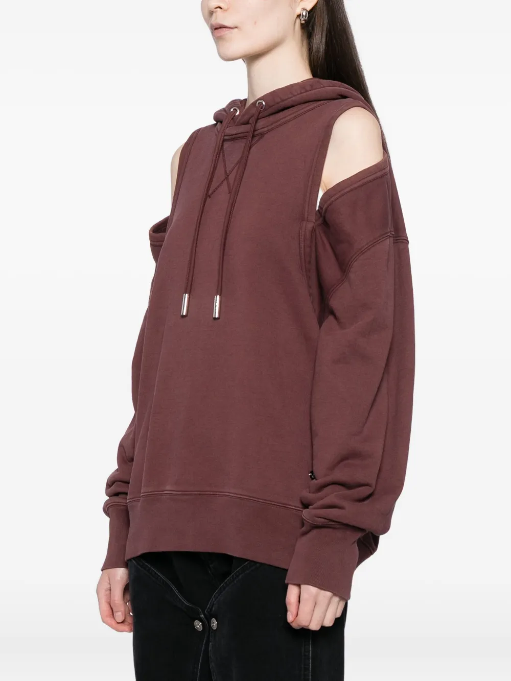Jean Paul Gaultier Cut-out Hoodie In Red