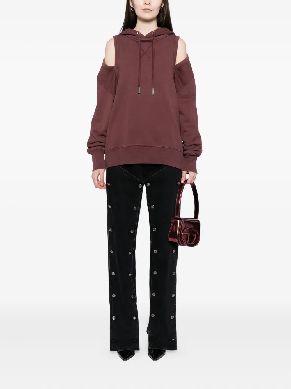 Jean Paul Gaultier cut-out hoodie - Rood