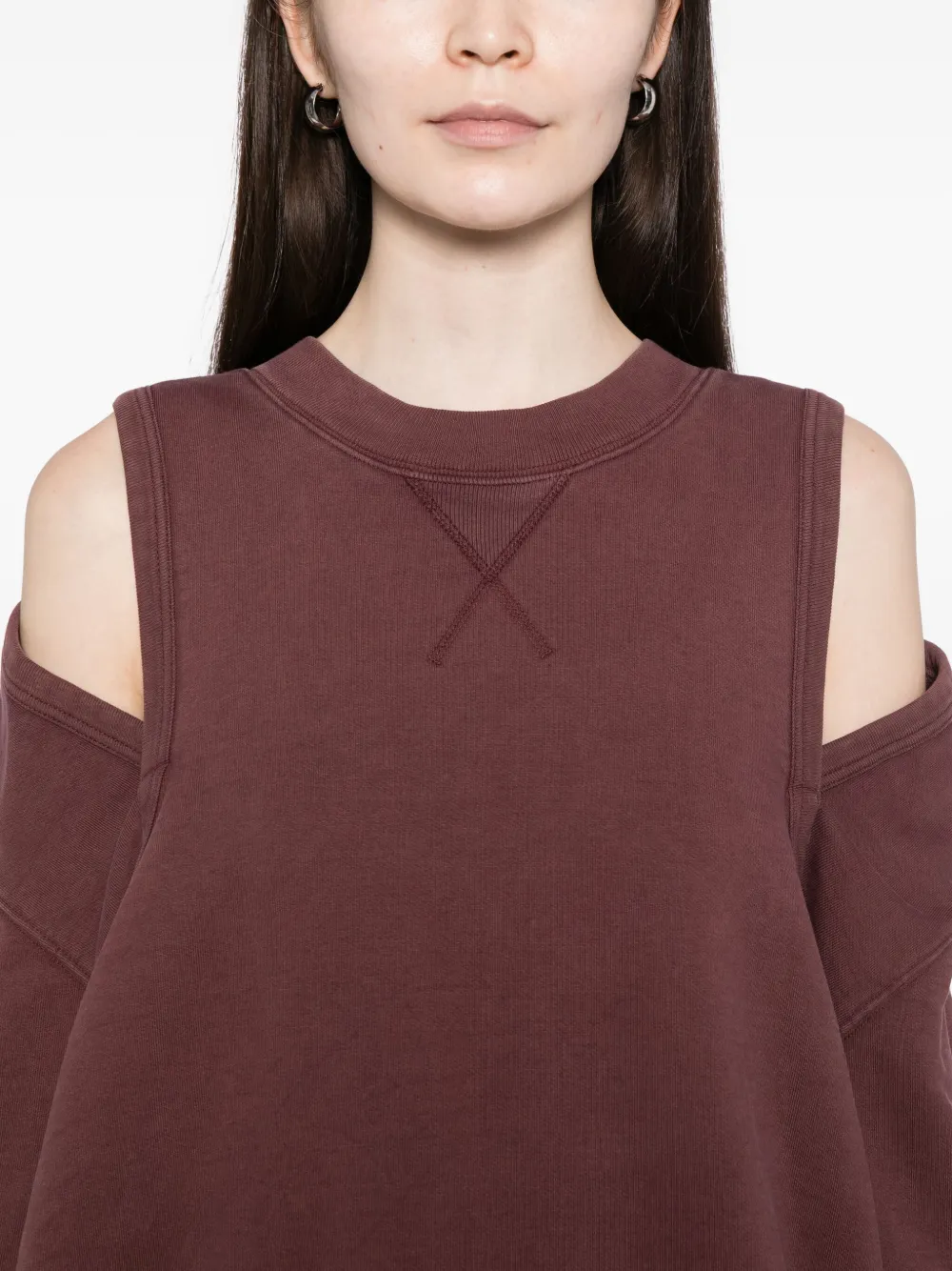 Jean Paul Gaultier Cut-out Sweatshirt In Brown