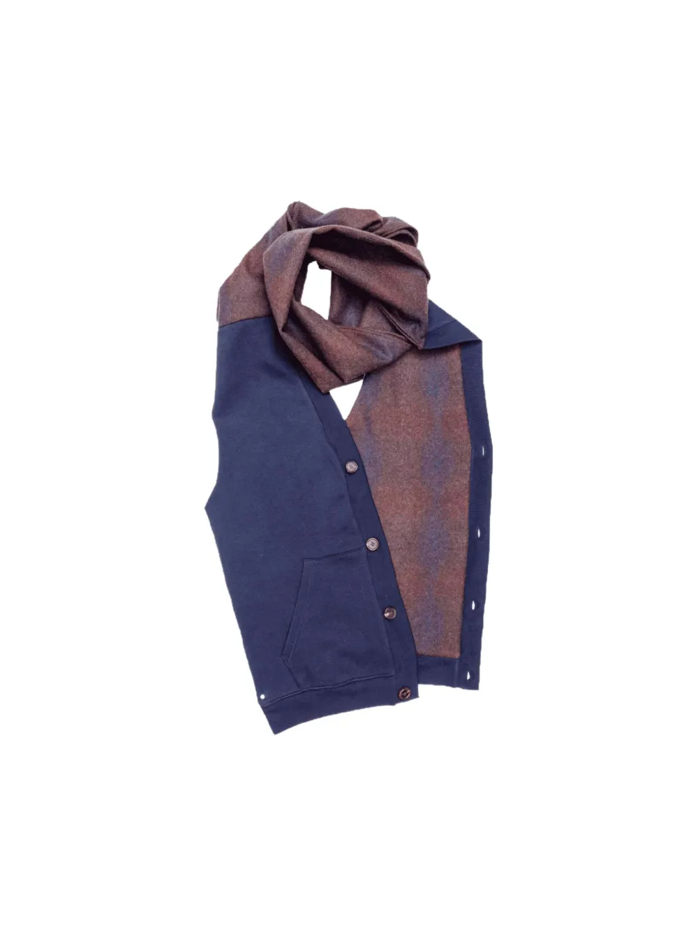 Bless Buttoned Scarf In Blue