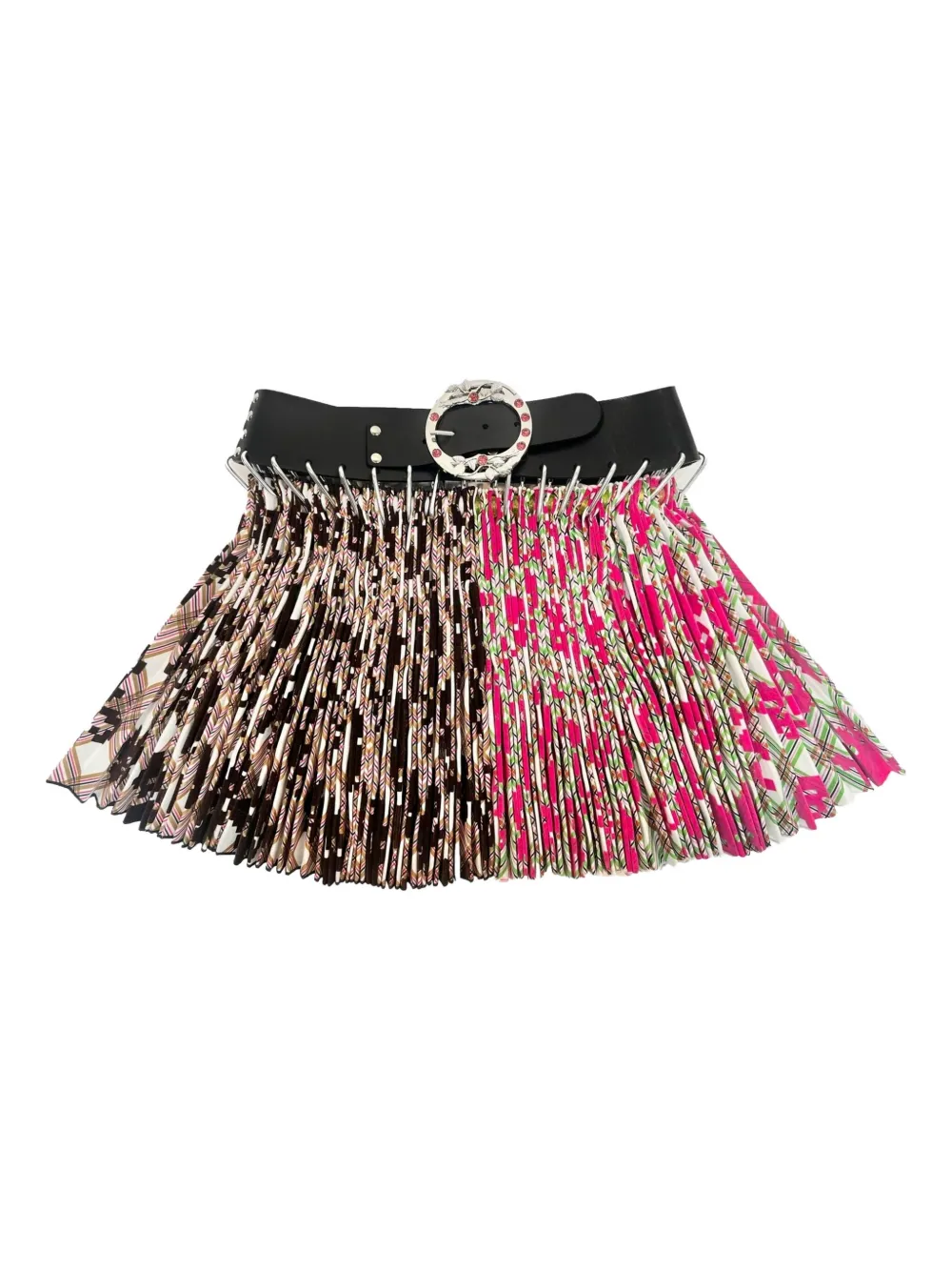 Chopova Lowena Pixel Party Pleated Mini Skirt In Black