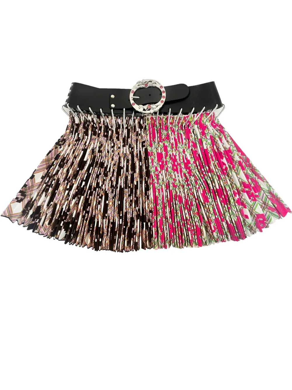 Chopova Lowena Pixel Party Pleated Mini Skirt In Black