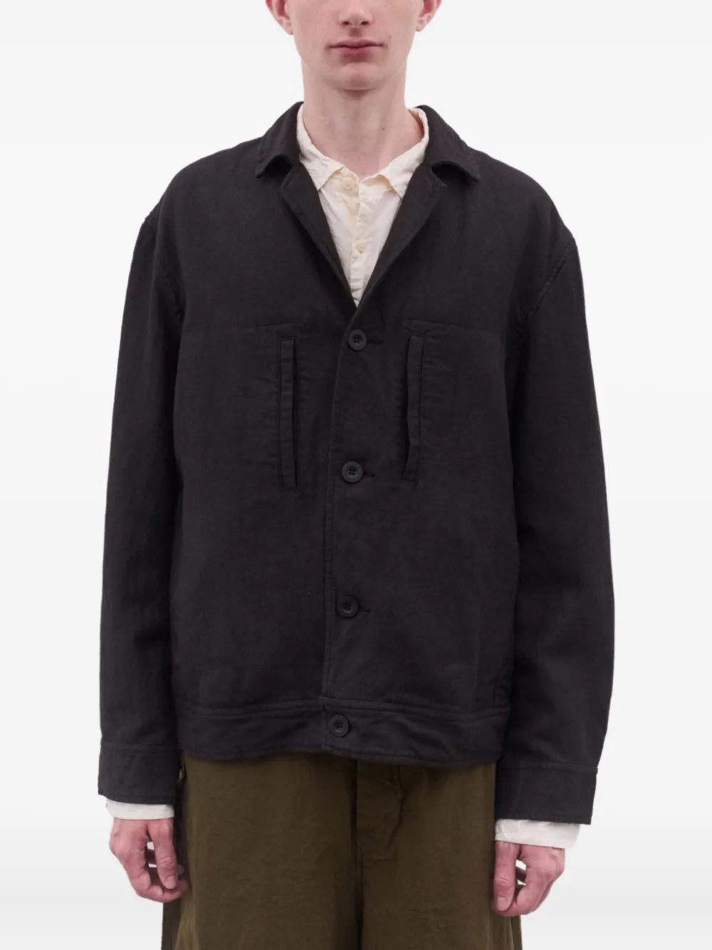  Casey Casey Oscar Buttoned Welt-pocket Jacket - Black 