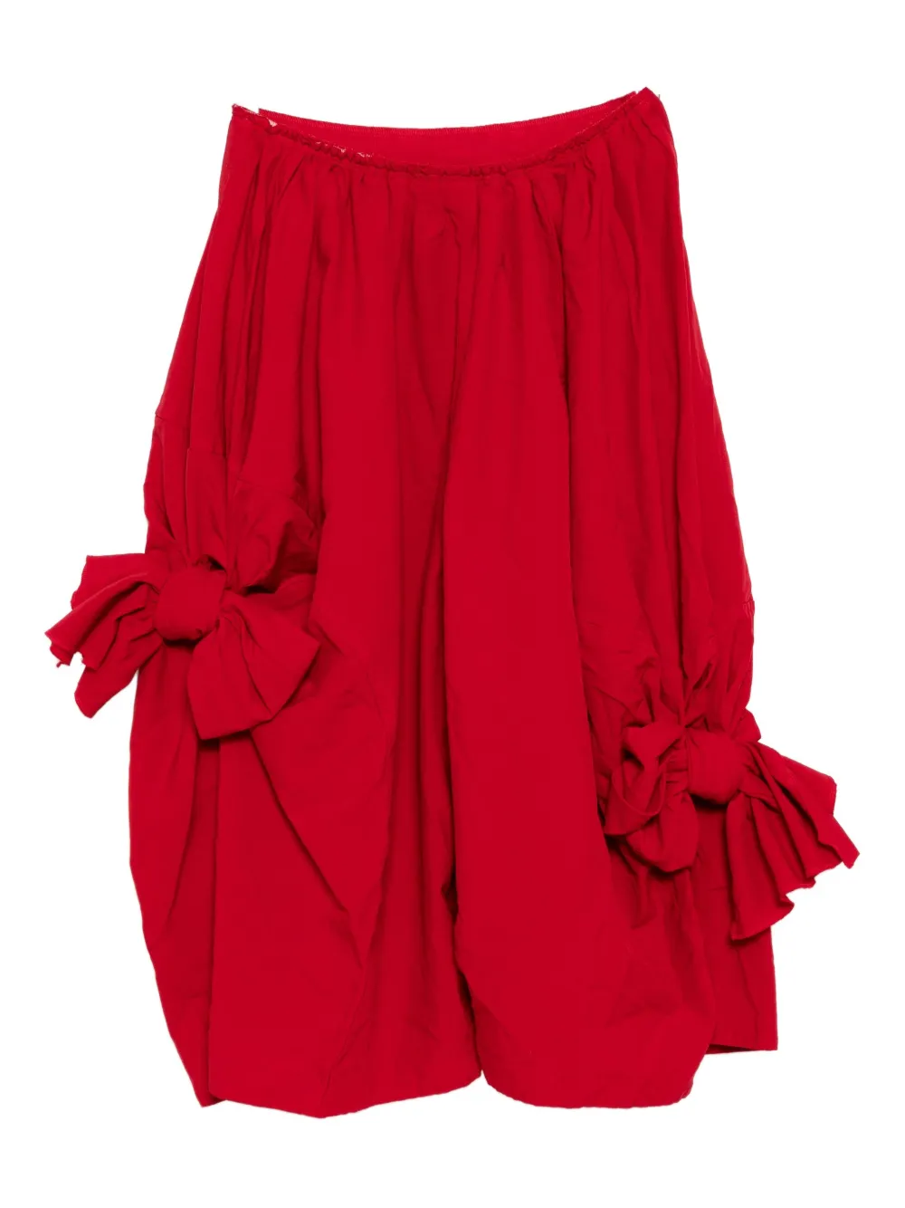 Comme Des Garçons Knot-detail Trousers In Red