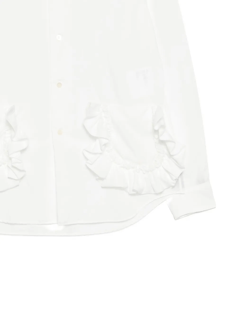 Comme Des Garcons Girl Ruffled-pocket Shirt In White
