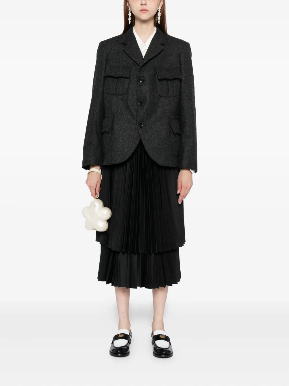 Comme Des Garçons Comme Des Garçons pleated midi skirt - Zwart