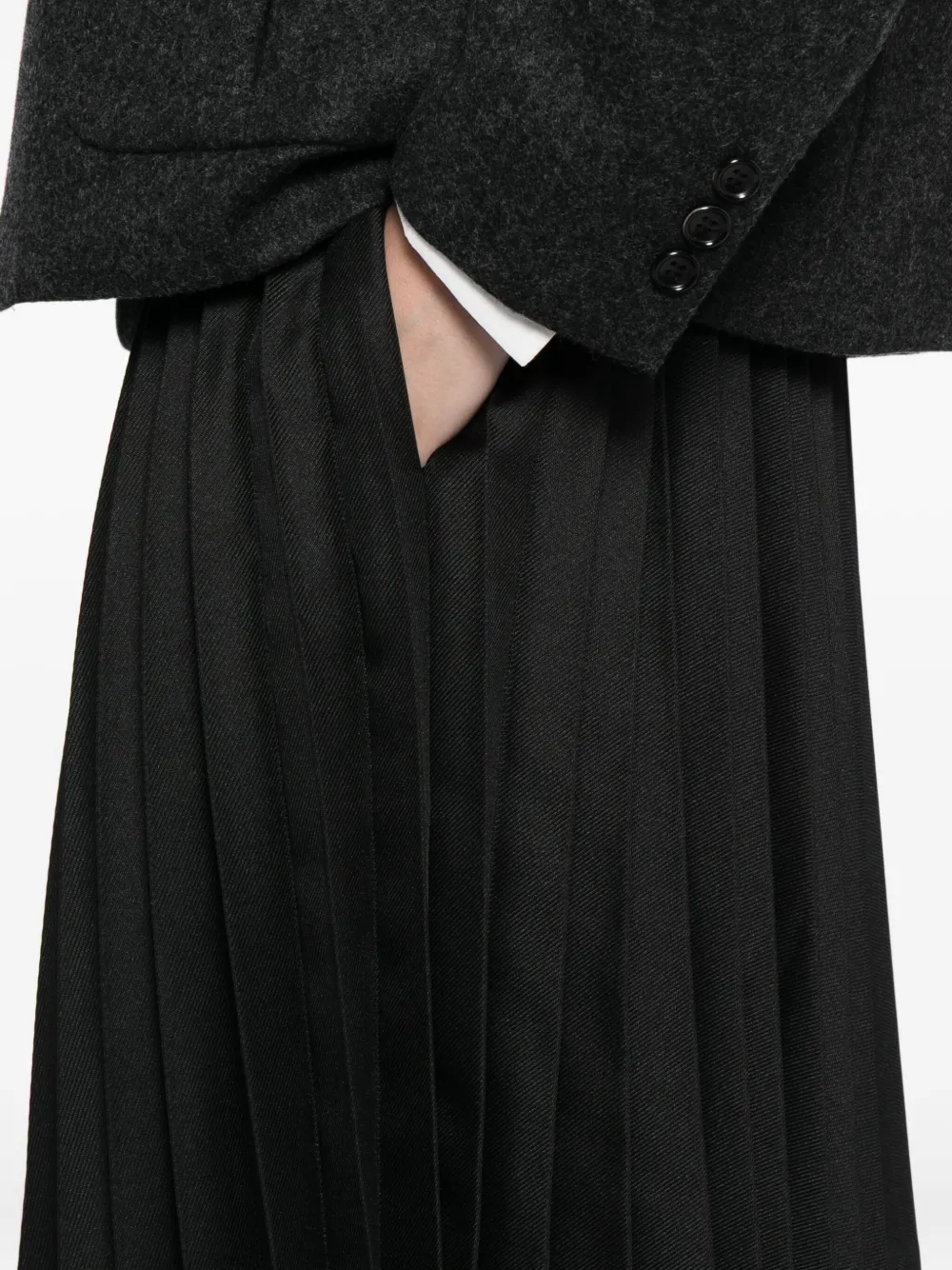 Comme Des Garçons Comme Des Garçons Midi-plooirok Zwart