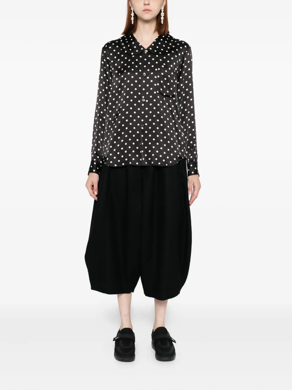 Black Comme Des Garçons Polka-dot Shirt In Multi