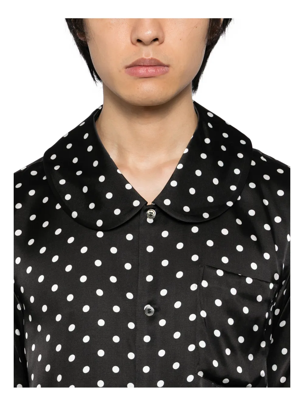 Black Comme Des Garçons Polka-dot Shirt In Multi