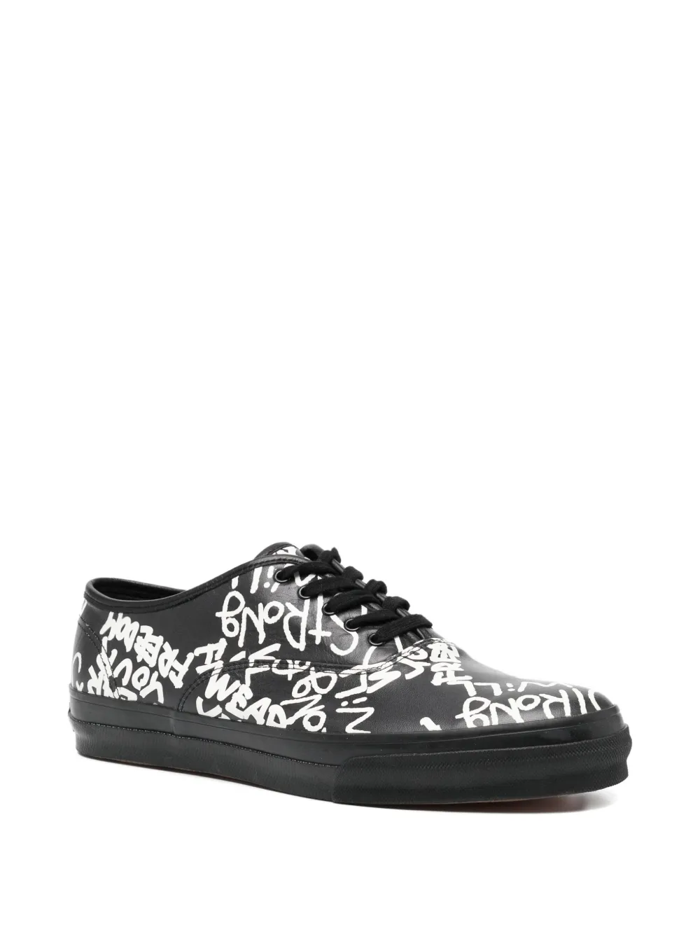 Comme Des Garçons Comme Des Garçons slogan-print sneakers - Zwart