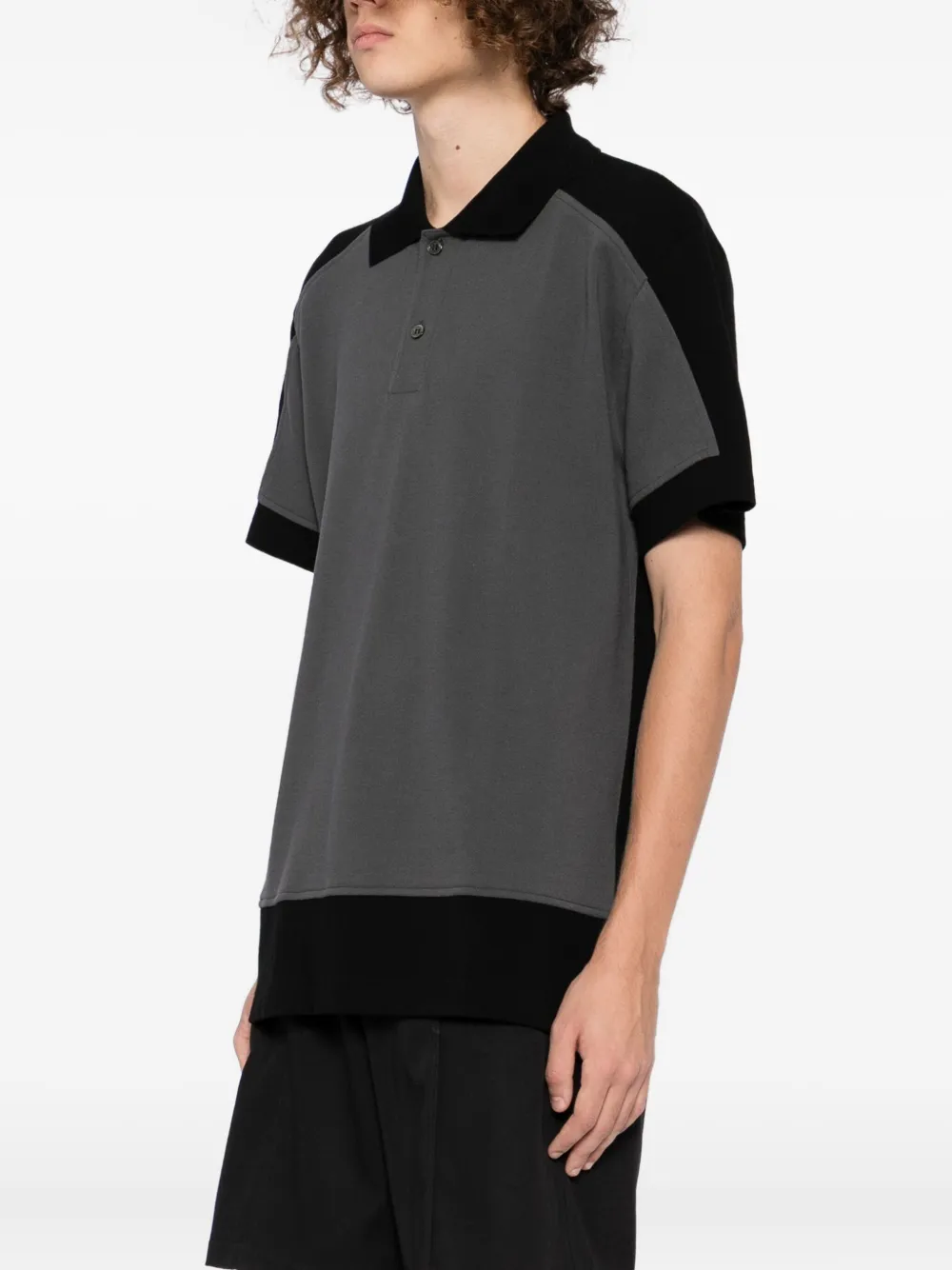 Comme des Garçons Homme Deux Poloshirt met kleurpatch Zwart