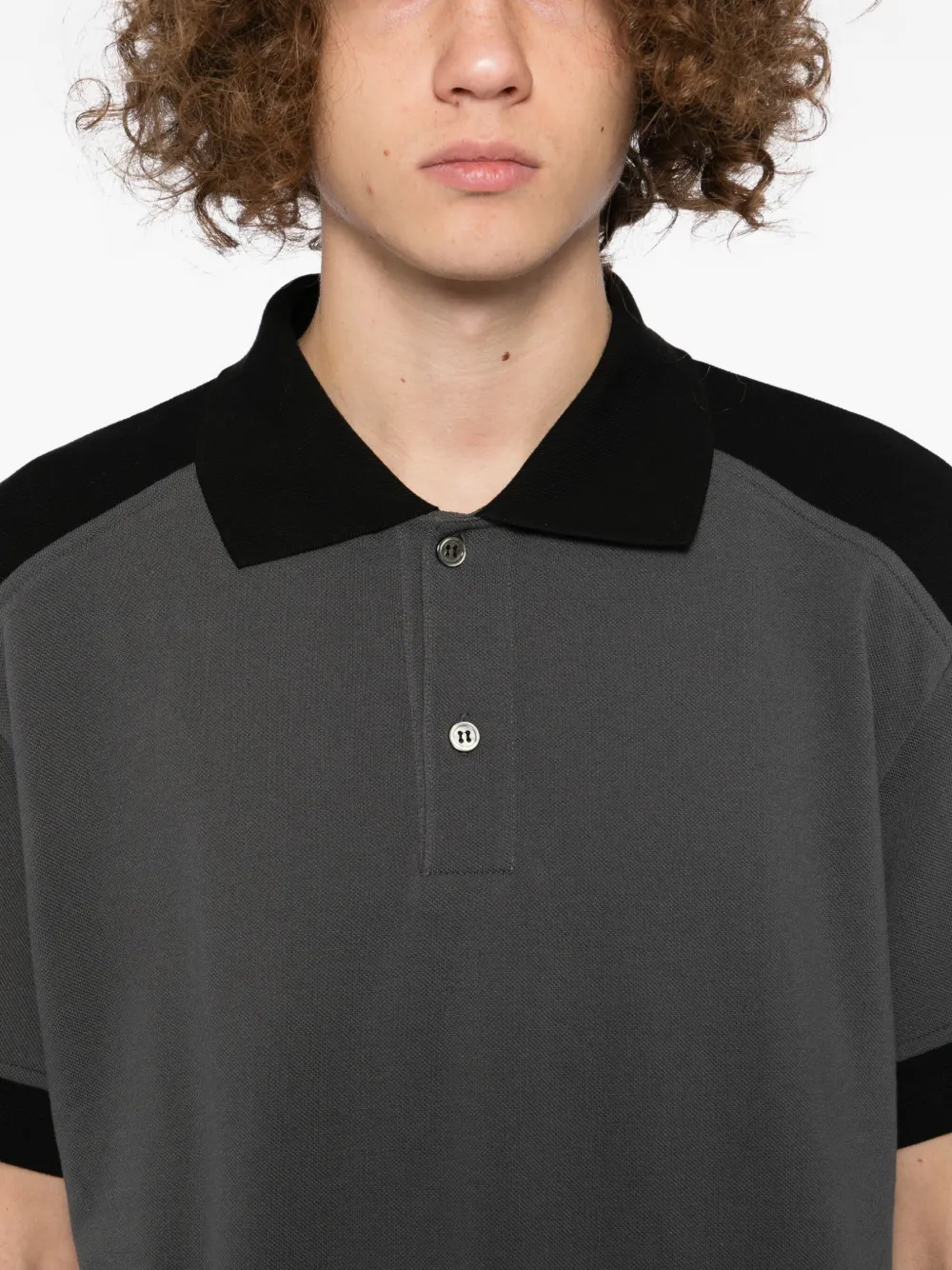 Comme des Garçons Homme Deux Poloshirt met kleurpatch Zwart