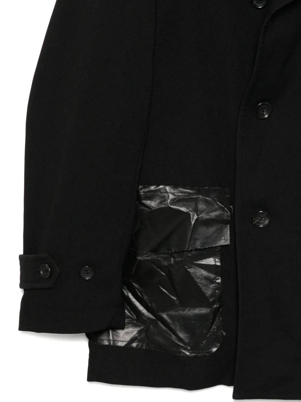 Comme Des Garçons Shirt Sailorjas met gekreukte zakken Zwart
