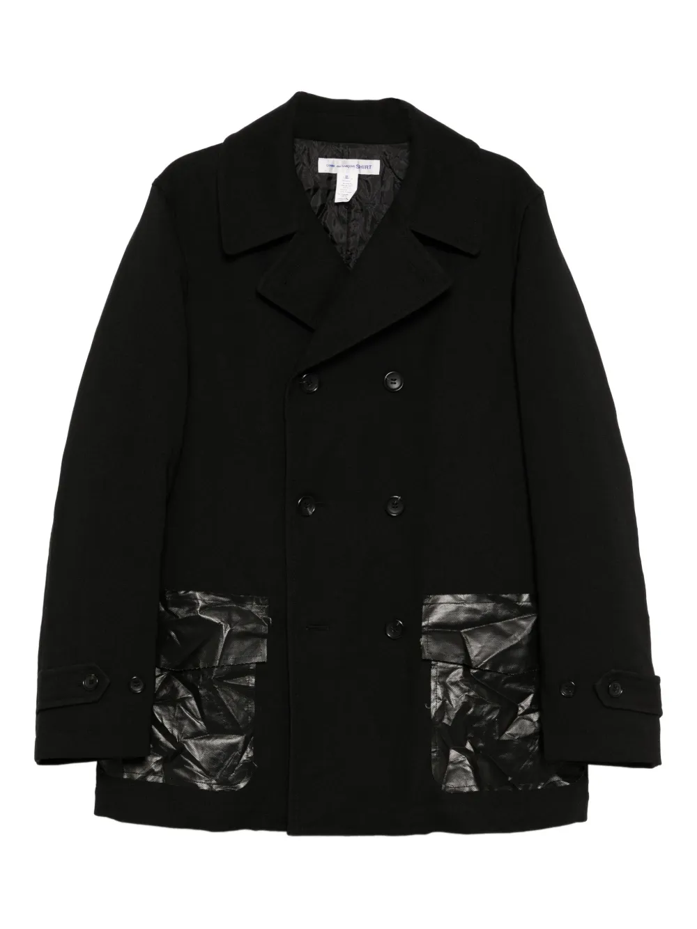 Comme Des Garçons Shirt crease-pockets peacoat – Black