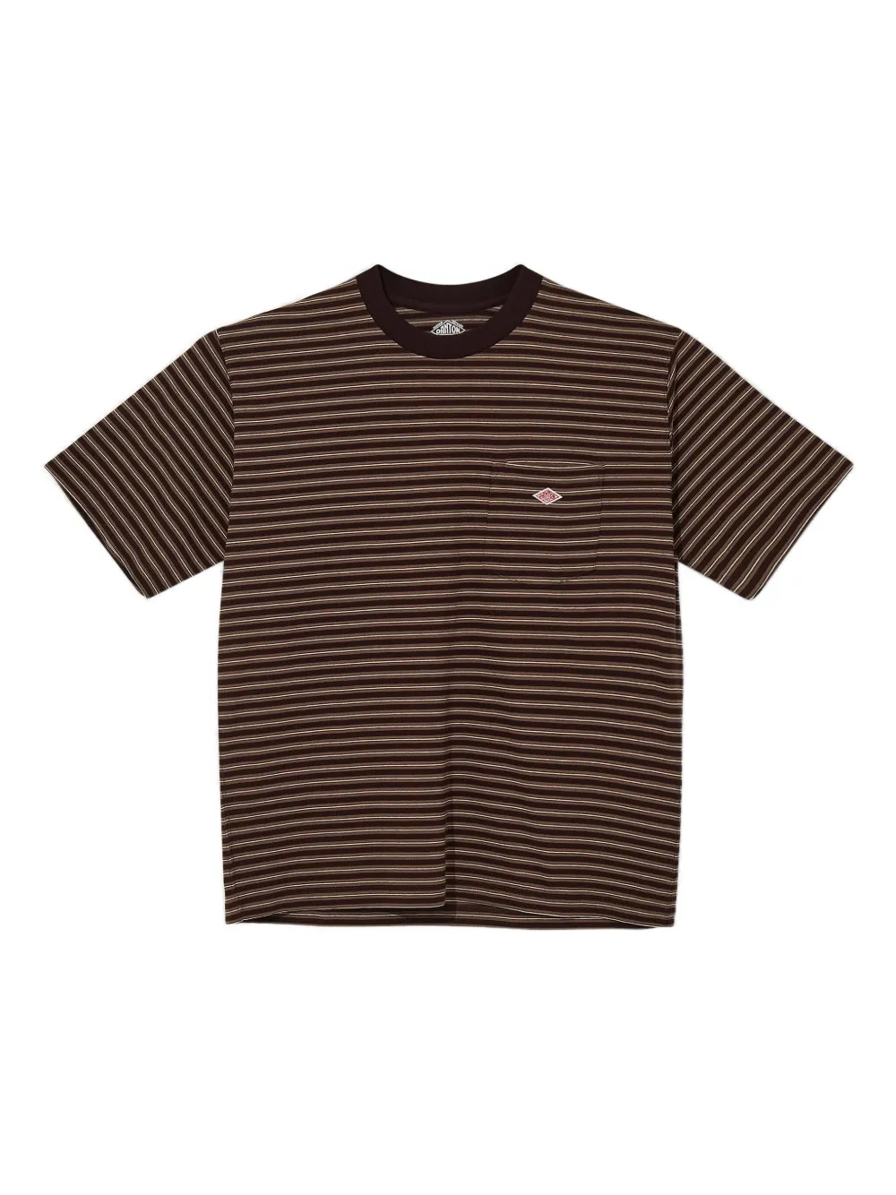Danton Striped Pocket T-shirt In Brown
