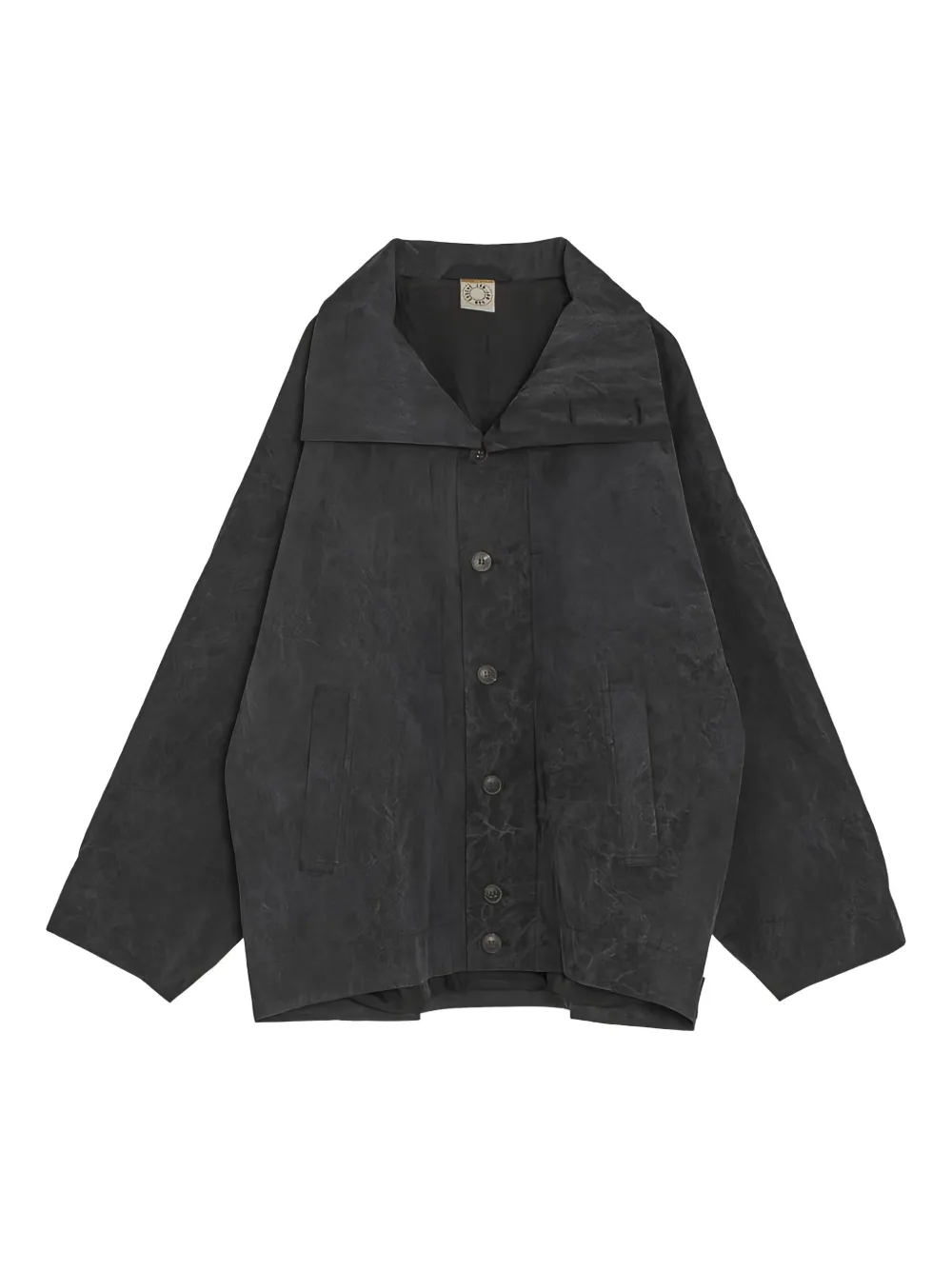 Jan-jan Van Essche Wrinkle Cotton Jacket In Black