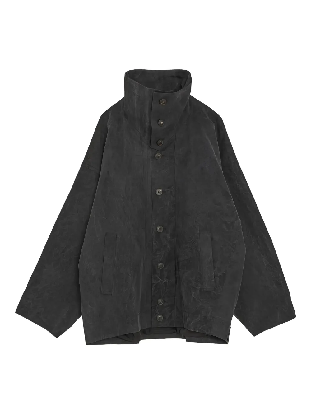 Jan-jan Van Essche Wrinkle Cotton Jacket In Black