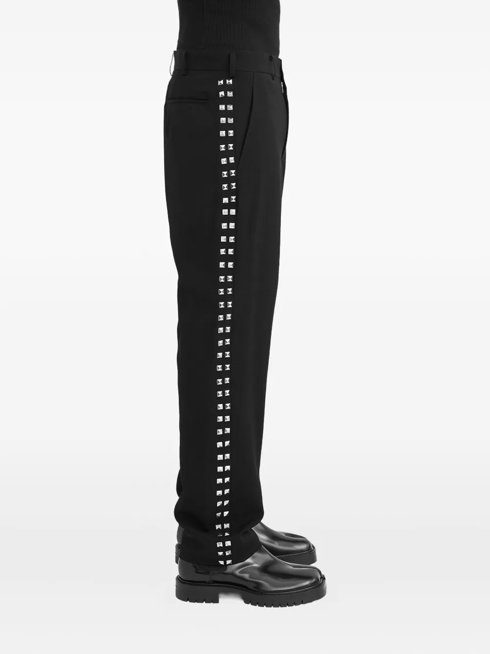 Black Comme Des Garçons Studded Trousers In Black