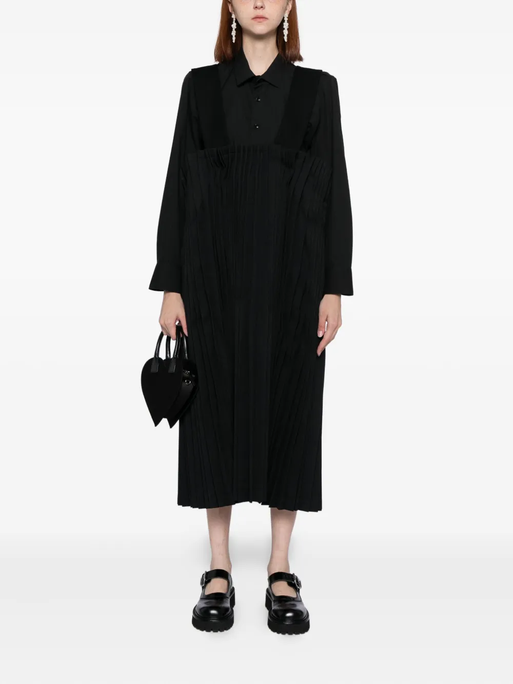 Comme Des Garçons pleated dress - Zwart
