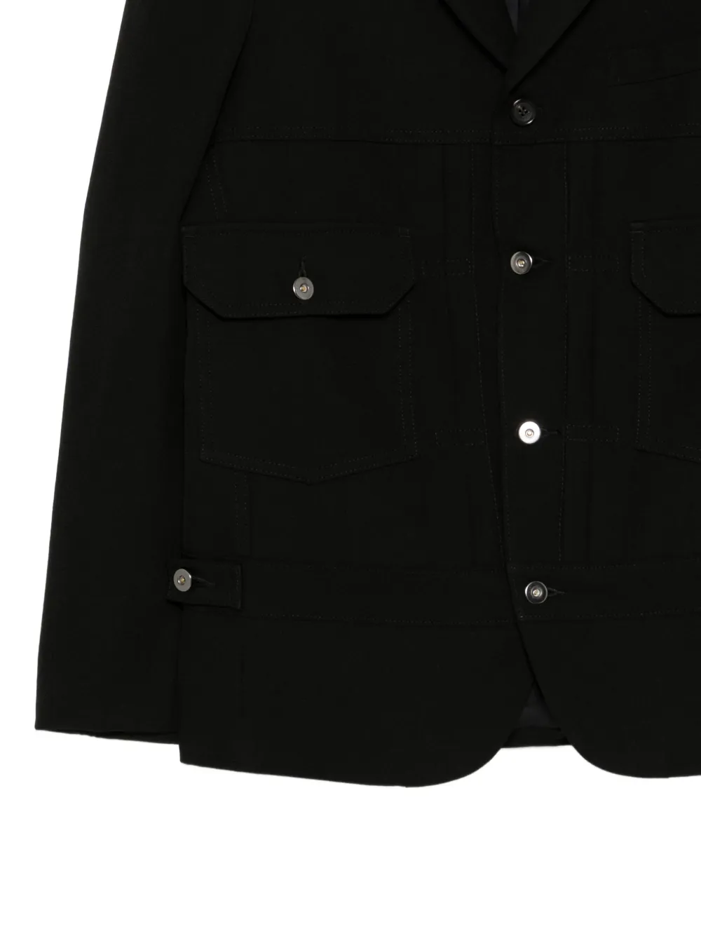 Comme des Garçons Homme Deux Wollen jack Zwart