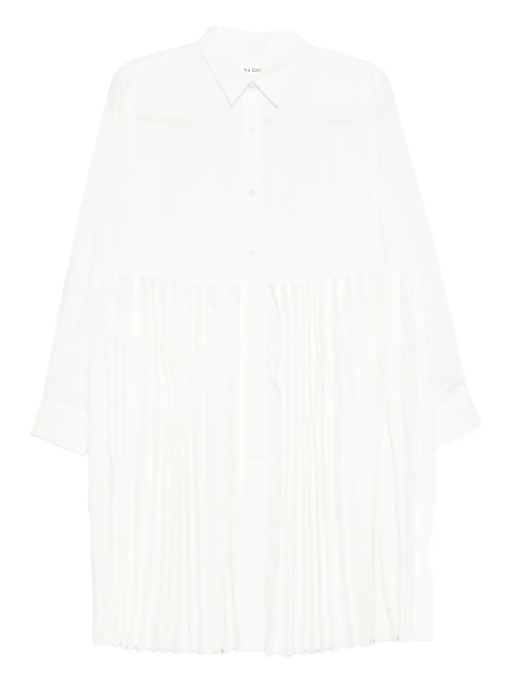 Comme Des Garçons Pleated Shirt In White